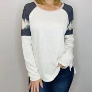 HoneyMe Curvy XXL Oatmeal & Gray Long Sleeve